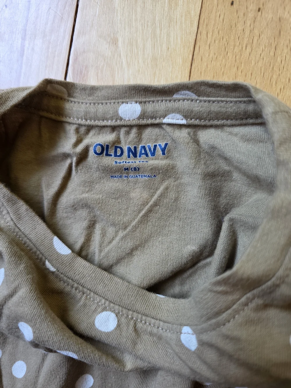 Old Navy Tan Polka Dot Long-Sleeve Tee